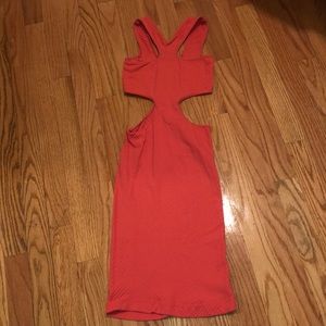 Free People peach cutout bodycon dress